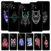 Чехол для Xiaomi Poco X4 X3 NFC F3 F4 M3 M4 Mi Note 12T 10 11 Ultra 11T 13 Pro 10T 12 Lite 9T 5G Мягкий чехол Samurai Oni Mask неоновая