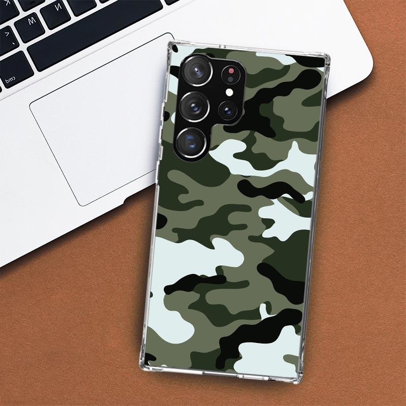 Чехол для телефона в стиле милитари с камуфляжным принтом для Samsung Galaxy S24 S23 S22 Ultra S21 S20 Fe S10 Plus S10E S9 S8 + чехол-панель