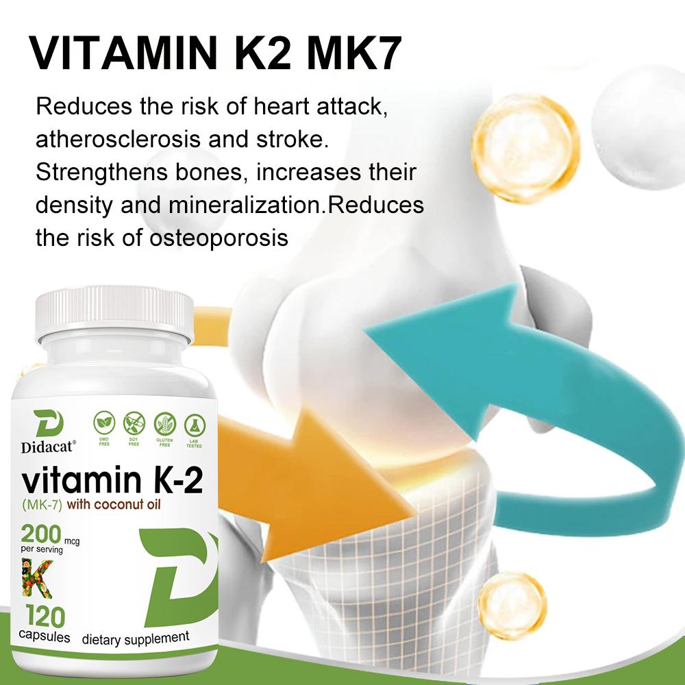 Vitamin K2 Coconut Oil Supplement Promote Strong Bone Heart Health 120 Capsules