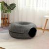 Donut Cat Bed Tunnel Interactive Bed Toy House for 2 Cats Felt Pet Cat Half Closed Cave Indoor Training Kennel Toy Pets Supplies