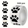 500 Transparent Paw Print Stickers - Strong Self-Adhesive Pet Decorative Labels, No Residue Easy to Peel