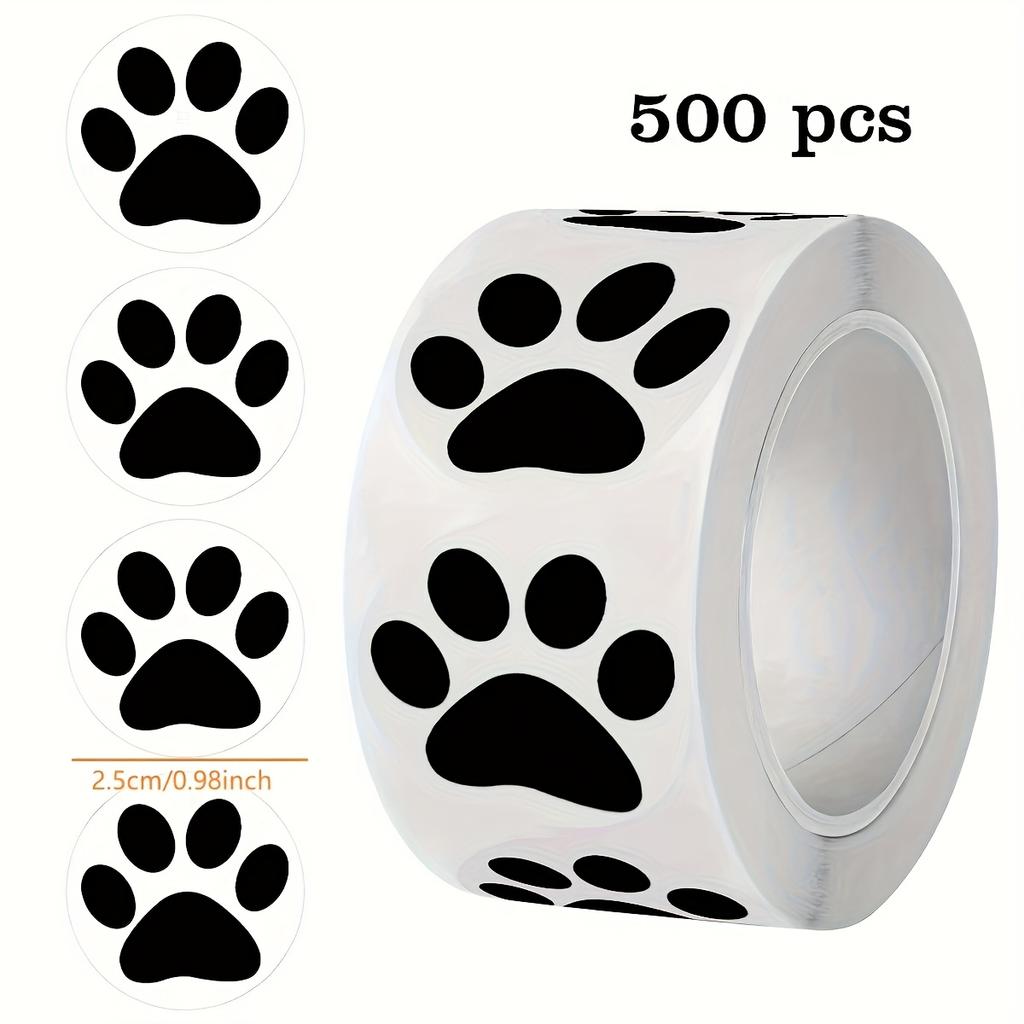 500 Transparent Paw Print Stickers - Strong Self-Adhesive Pet Decorative Labels, No Residue Easy to Peel