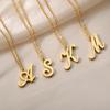 Gold Color Alphabet Letter Pendants Necklace For Women Stainless Steel Initial Letter Jewelry Initial Chain Choker Collares Femm