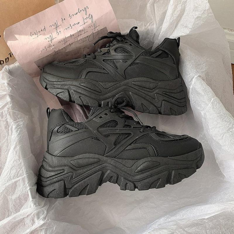 Мода 2024 Осень Новые женские кроссовки Модные массивные кроссовки для бега Женские однотонные кроссовки на шнуровке Теннисные туфли Zapatillas De Mujer