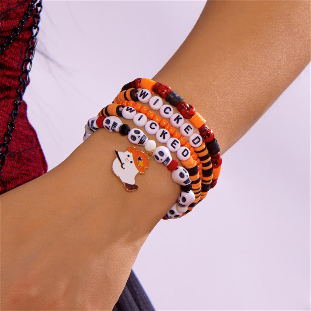 Наборные браслеты на Хэллоуин - Тыква Паук Браслеты из бусин для женской праздничной бижутерии