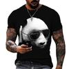 Fashion Casual 3d Panda Print Men's Round Neck T Shirt Daily Funny Cute Harajuku Comfortable Breathable Lightweight Top