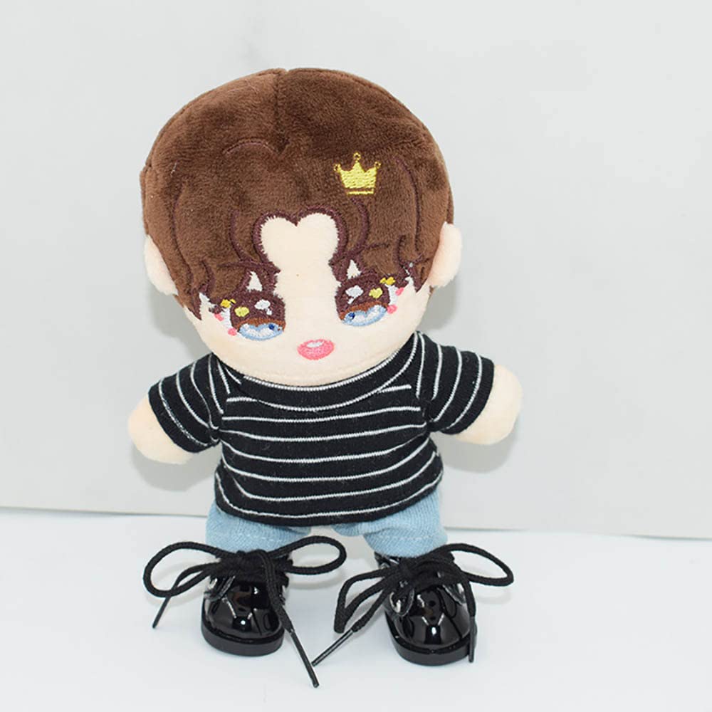 niannyyhouse T-shirt 20cm Plush Cotton Doll Dress-Up (Pink+Black)