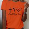 Fashion Women Love Cross Print T Shirt Funny Casual O-neck Short Sleeves T-shirt Summer Female Tee Shirt
