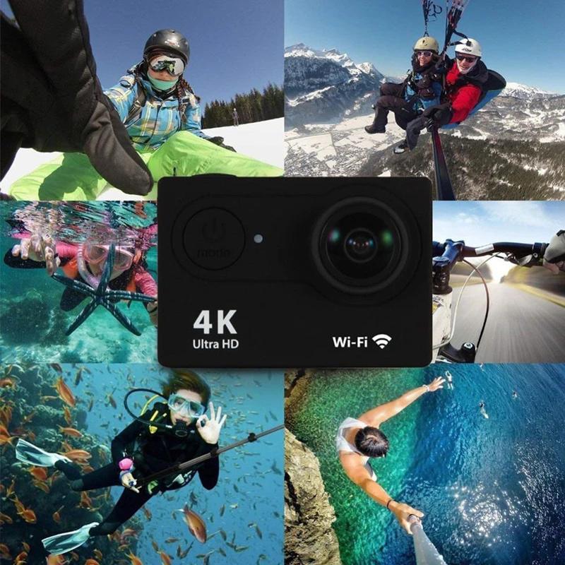 Экшн-камера Ultra HD 4K, 1080P/30FPS, Wi-Fi, 2,0 дюйма, 170D, подводный водонепроницаемый шлем, видеозапись, камеры Go Sports Cam Pro