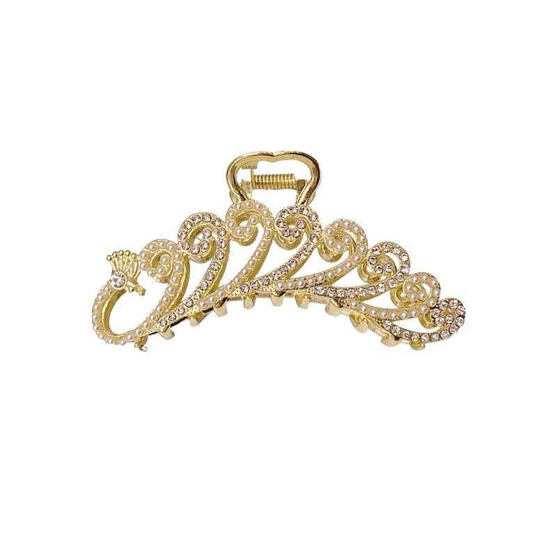 Korean Geometric Metal Hair Claw Clamp Ponytail Hair Crab Moon Shaped Hairpin Solid Color Hair Clip Women Hair Style Accessories