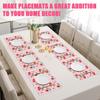 Pink Cherry Spring Flower Placemats Set of 6,12x18 Inch Linen Place Mat Washable Stain Resistant Table Mats