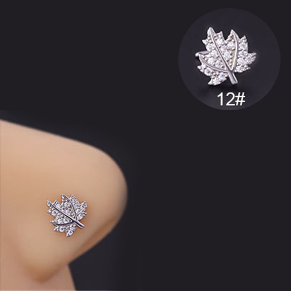 Бабочка, звезда, змея, корона, циркон, титановая сталь, ювелирные изделия для пирсинга, носа, ногтей, L-образные шпильки для носа