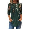 Рубашки с рукавом 3/4 для женщин, милые топы, футболки с рисунком, блузки, повседневные базовые топы больших размеров, пуловеры