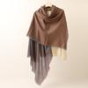 Spring New Women's Pure Wool Satin Scarf Double-sided Short Beard Two-color Shawl Air-conditioned Room Shawl