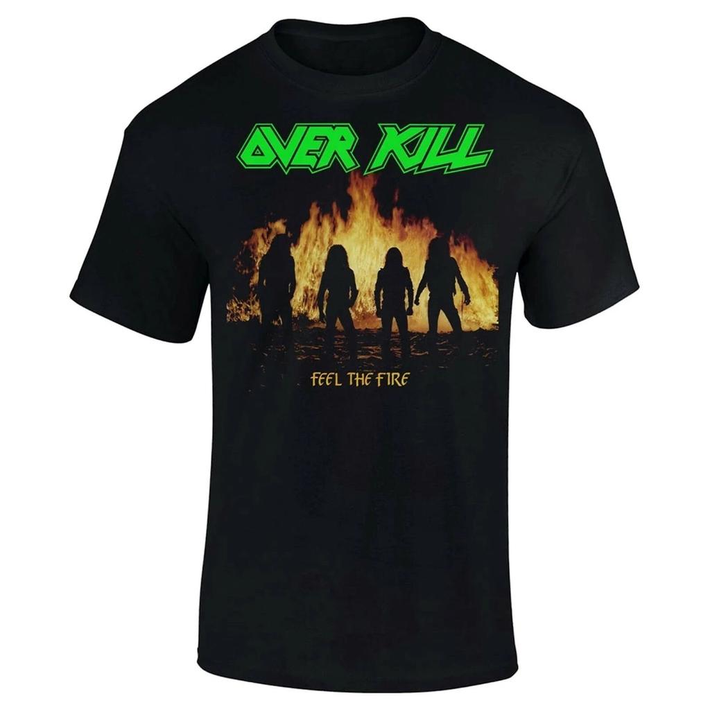 OVERKILL cd cvr FEEL THE FIRE Official SHIRT MED New band silhouette flames