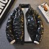2025 Men's Trendy Shiny Cotton Stand-Up Collar Jacket - Lightweight, Warm Winter Coat