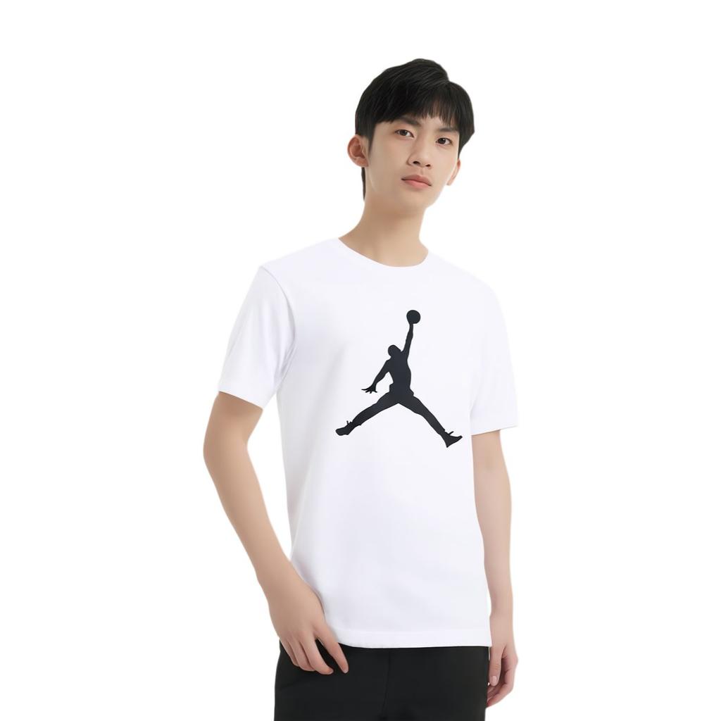 Jordan Мужские футболки Jumpman Белые с круглым вырезом Умеренный прямой крой DA6797-100