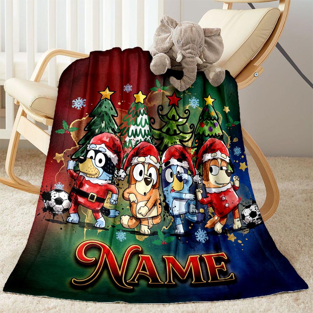 Soccer Friends Christmas Celebration Customize Text Blanket Cozy Customizable Blanket Warmthful Decor Suitable for Office Chair Livingroom Office Chai