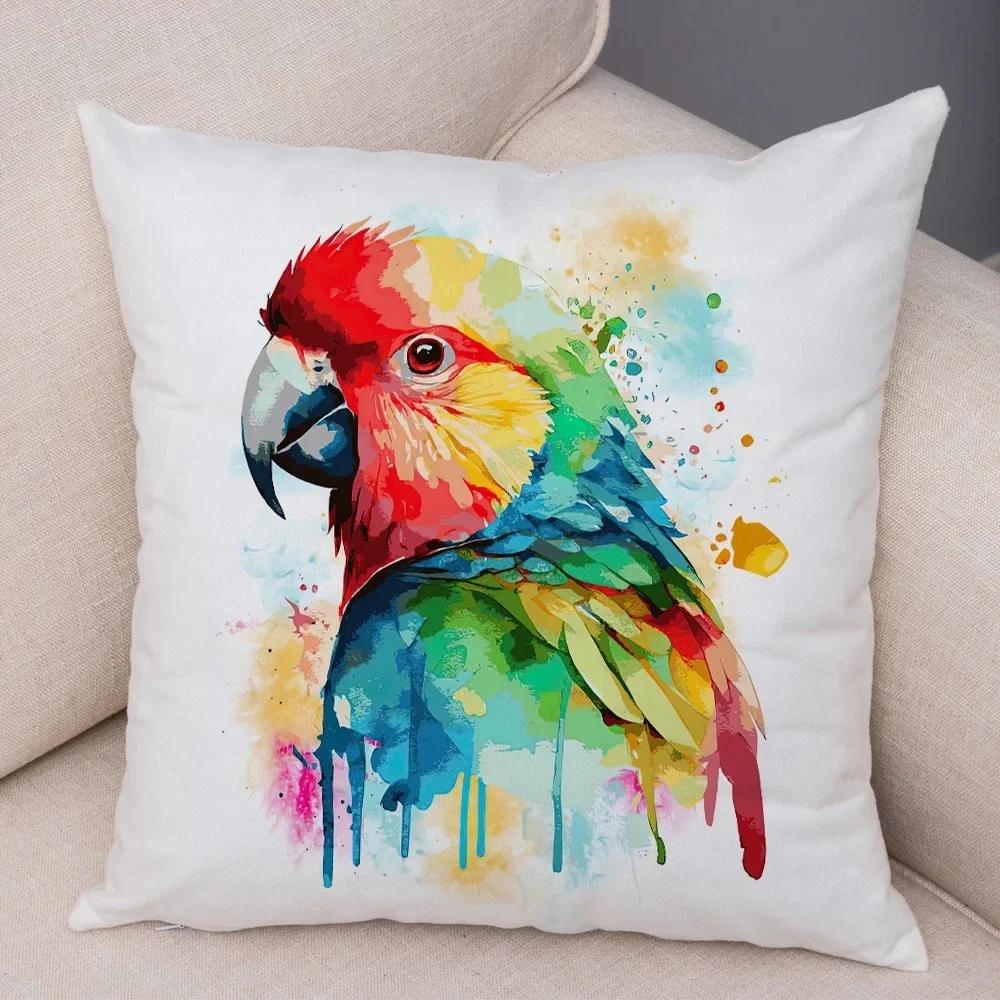 Cartoon Cat Dog Lion Panda Bird Cushion Cover Decor Cute Animal Pillow Case Peach Skin Soft Pillowcase For Children Room Home