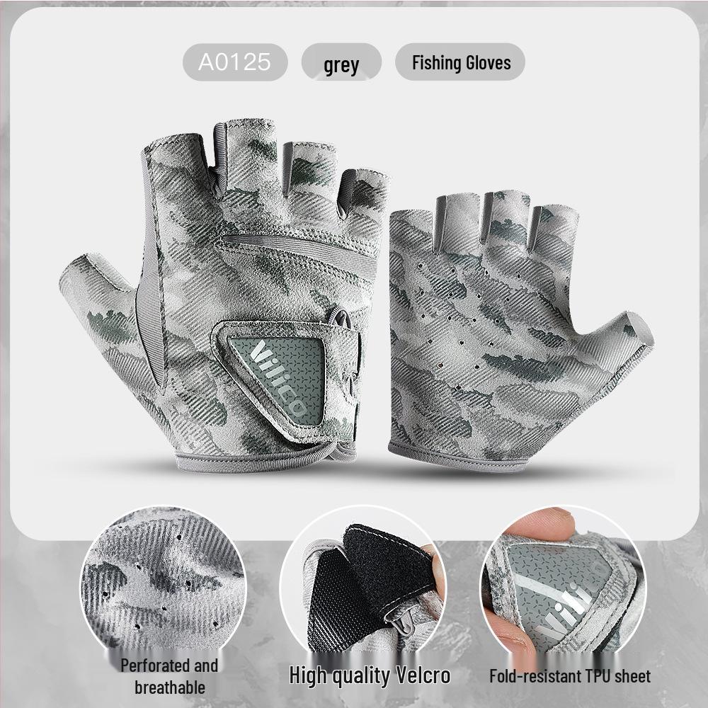 Летние дышащие рыболовные перчатки Vilico с открытыми пальцами - мягкие и приятные к коже для рыбалки на открытом воздухе