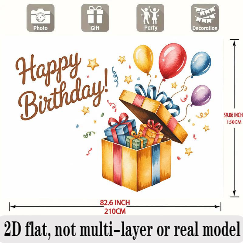 Colorful Birthday Photo Banner, Party Backdrop Wall Decor for Celebration