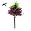 Indoor Outdoor Faux Plants Artificial Lavender Topiary Tree with Ground Spike UV Resistant Plant Decoration Shrubs Realistic Fake Purple Flower Bushes