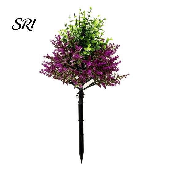 Indoor Outdoor Faux Plants Artificial Lavender Topiary Tree with Ground Spike UV Resistant Plant Decoration Shrubs Realistic Fake Purple Flower Bushes