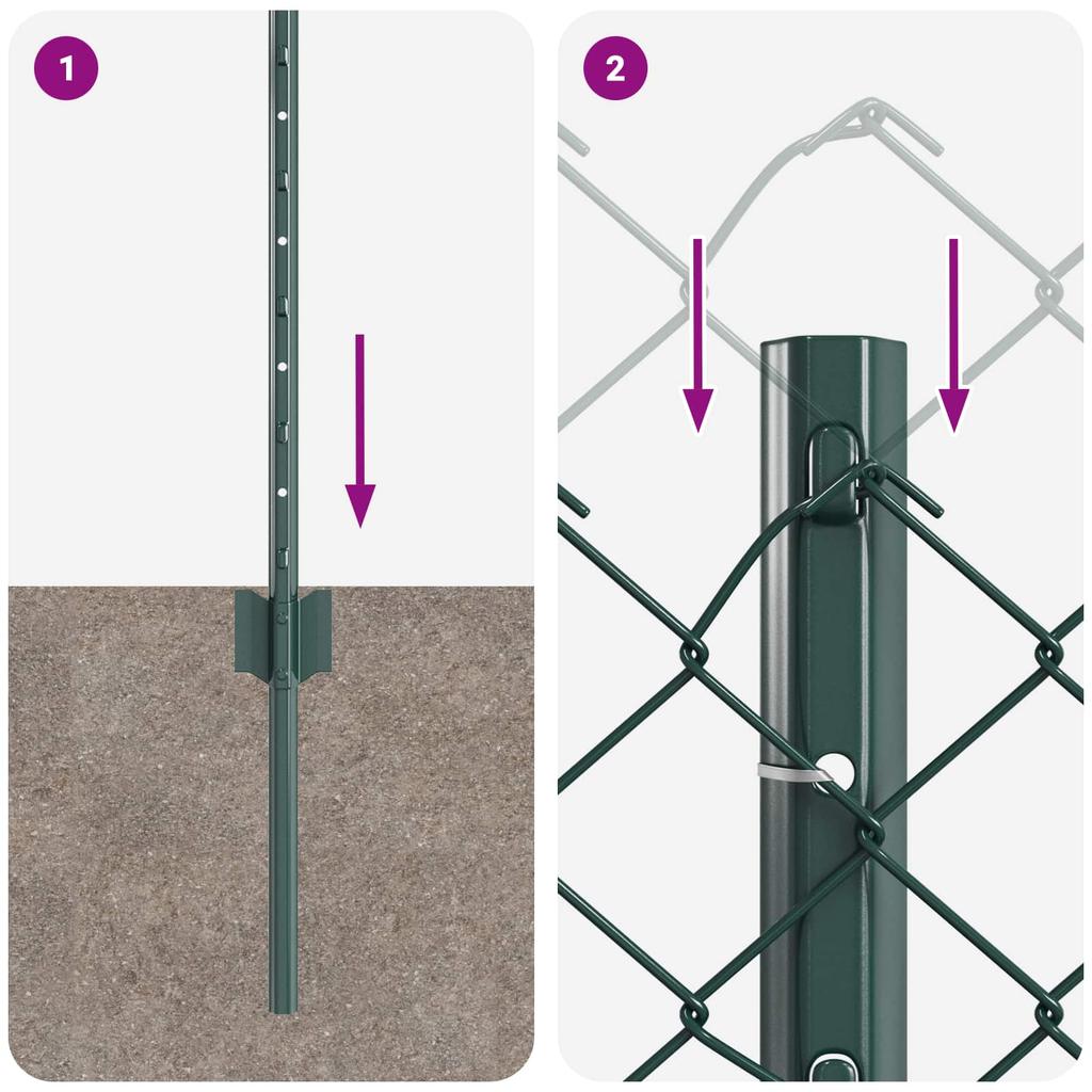 Chain Link Fence with Posts 10 x 0.6 m (W x H)