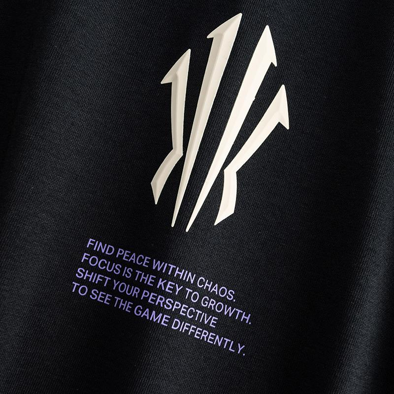 Anta Kyrie Series Basketball Comfortable Casual Simple Round Neck Pullover Loose Short Sleeve T-Shirt Unisex Tops Basic-Black 172531111-4