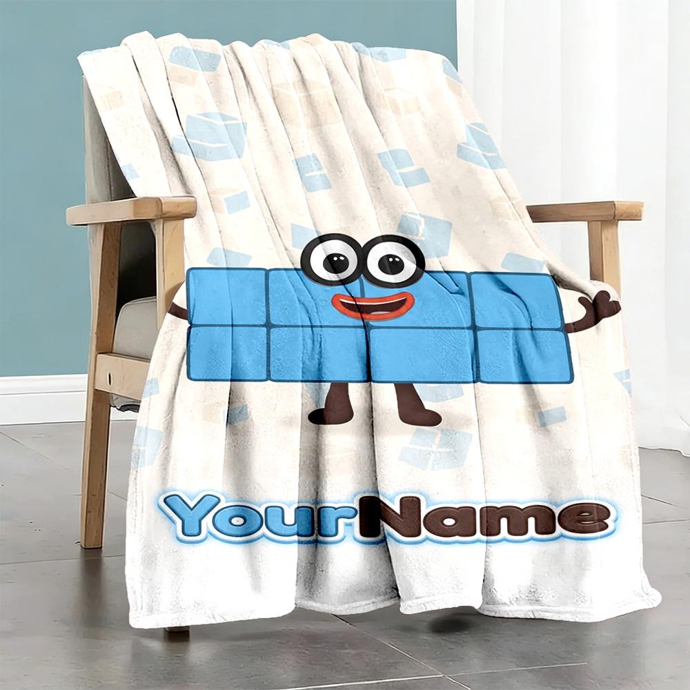 Numberblocks Customize Text Blanket Multi-purpose Customizable Blanket Soft Warm Cozy Versatile for Chair Office Couch Living Room