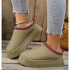New Snow Boots Women Winter New Cashmere Warm Thick Soles Without Heel-covered Half Slipper Cotton Shoes Cashmere Warm Boots