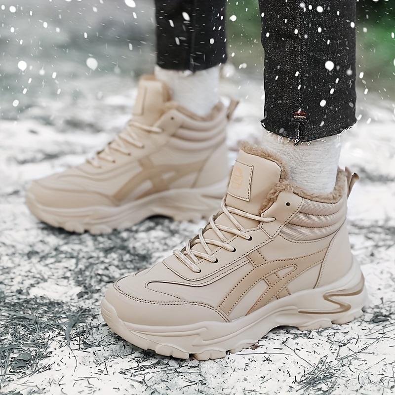 Модные теплые меховые зимние ботинки с плюшевой подкладкой, амортизирующие, износостойкие, нескользящие, зимние кроссовки для активного отдыха