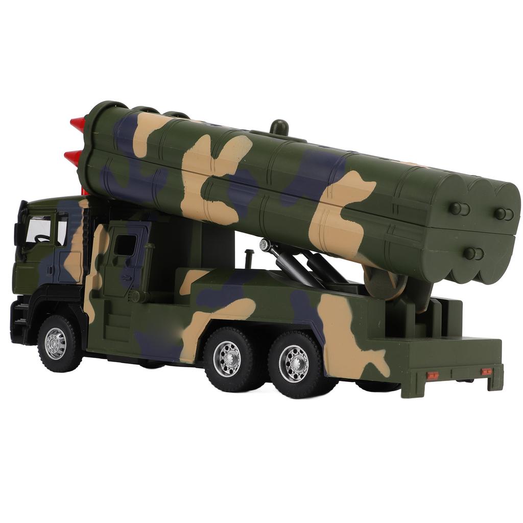 1/50 Военная ракетная модель автомобиля из сплава с инерционным двигателем, игрушечная ракета со звуком и светом для детей
