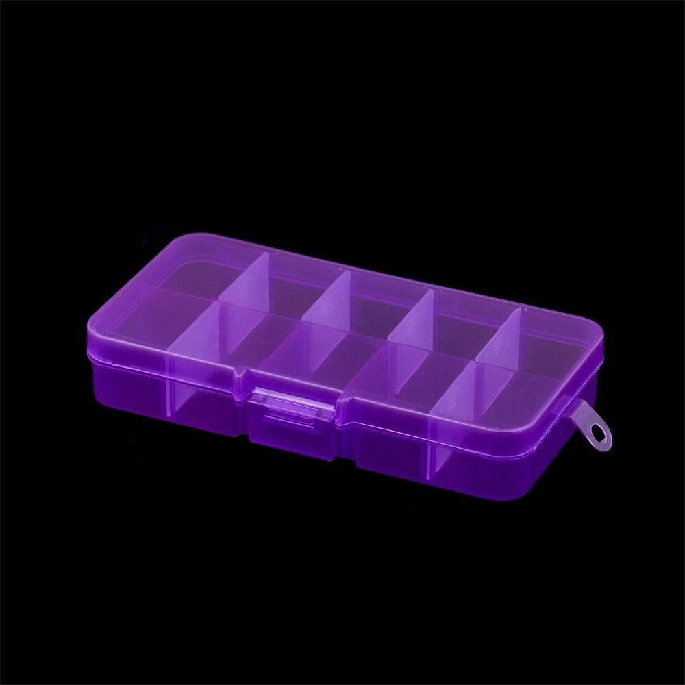 10 Slots Adjustable Plastic Rectangle Transparent Storage Box Craft Organizer Handcraft Jewelry Container