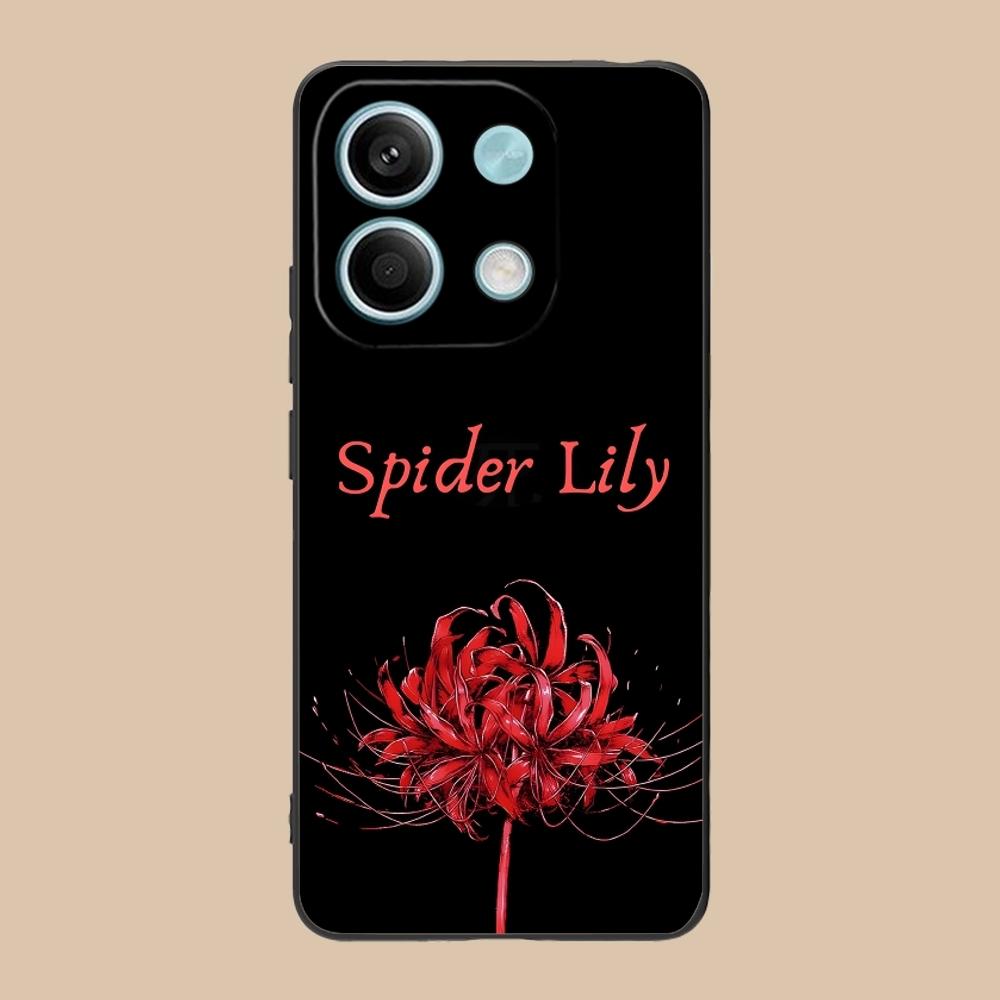 Крутой красный лилейник-паук Чехол-бампер для мобильного телефона Xiaomi Redmi Note 13 12 11 10 9 8 7 6 S A Pro Lite Plus 5G Черный