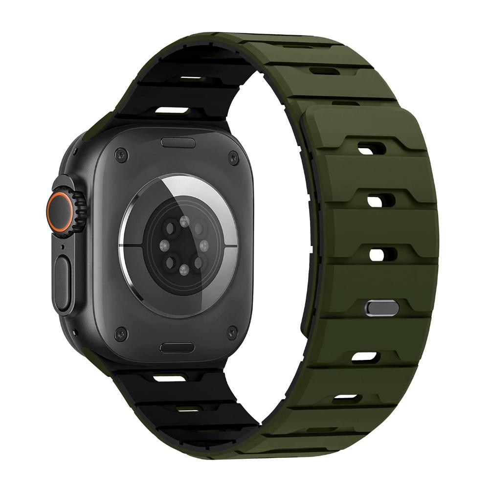 Magnetic Buckle Silicone Strap for Apple Watch, Fits Ultra 2/3, 49/46/45/38/42/40mm, Silicone Bracelet Wristband for iWatch Series 11 / 10/ 9/8/7SE