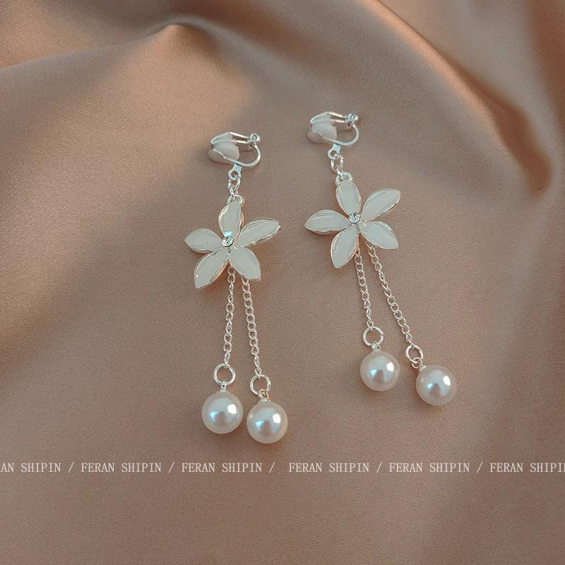 Роскошные клипсы-серьги с весенним жемчугом - Элегантные серьги с бусинами для непроколотых ушей