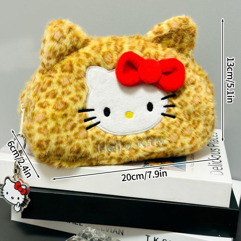 Пенал Hello Kitty Большой вместимости Плюшевый пенал-подставка Hello Kitty Сумка для хранения Hello Kitty Сумка для макияжа Косметичка Органайзер для стола