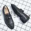 High End Banquet Men's Formal Shoes Pointed Loafers Men's Genuine Leather Shoes Groom's Wedding Shoes Non Slip Free Delivery
