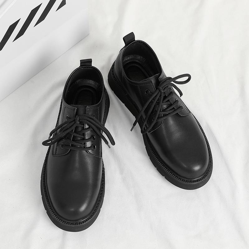 Мужская обувь класса люкс из натуральной кожи, мужская повседневная обувь, офисная обувь на толстой подошве, на шнуровке, в британском стиле, деловая обувь