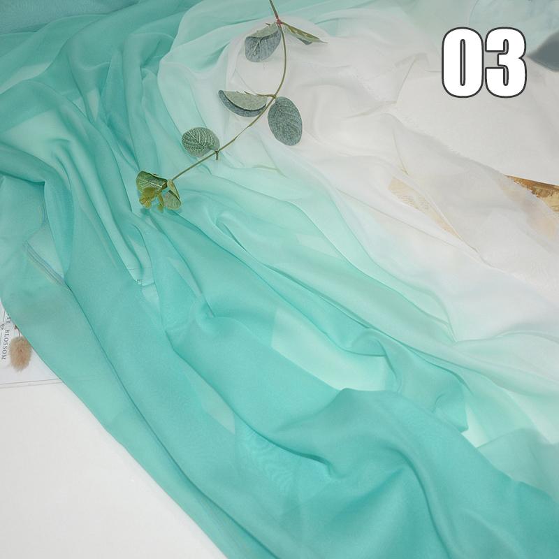 1/2/3M Ткань Шифон с Градиентом Органза Тюль Для DIY Платья Ханьфу Сценического Костюма Свадебной Вечеринки Декор Швейные Поделки