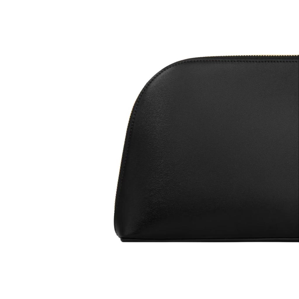 Celine Triomphe Zipper Closure Leather Clutch Women Clutch Black 10N073GEZ-38NO