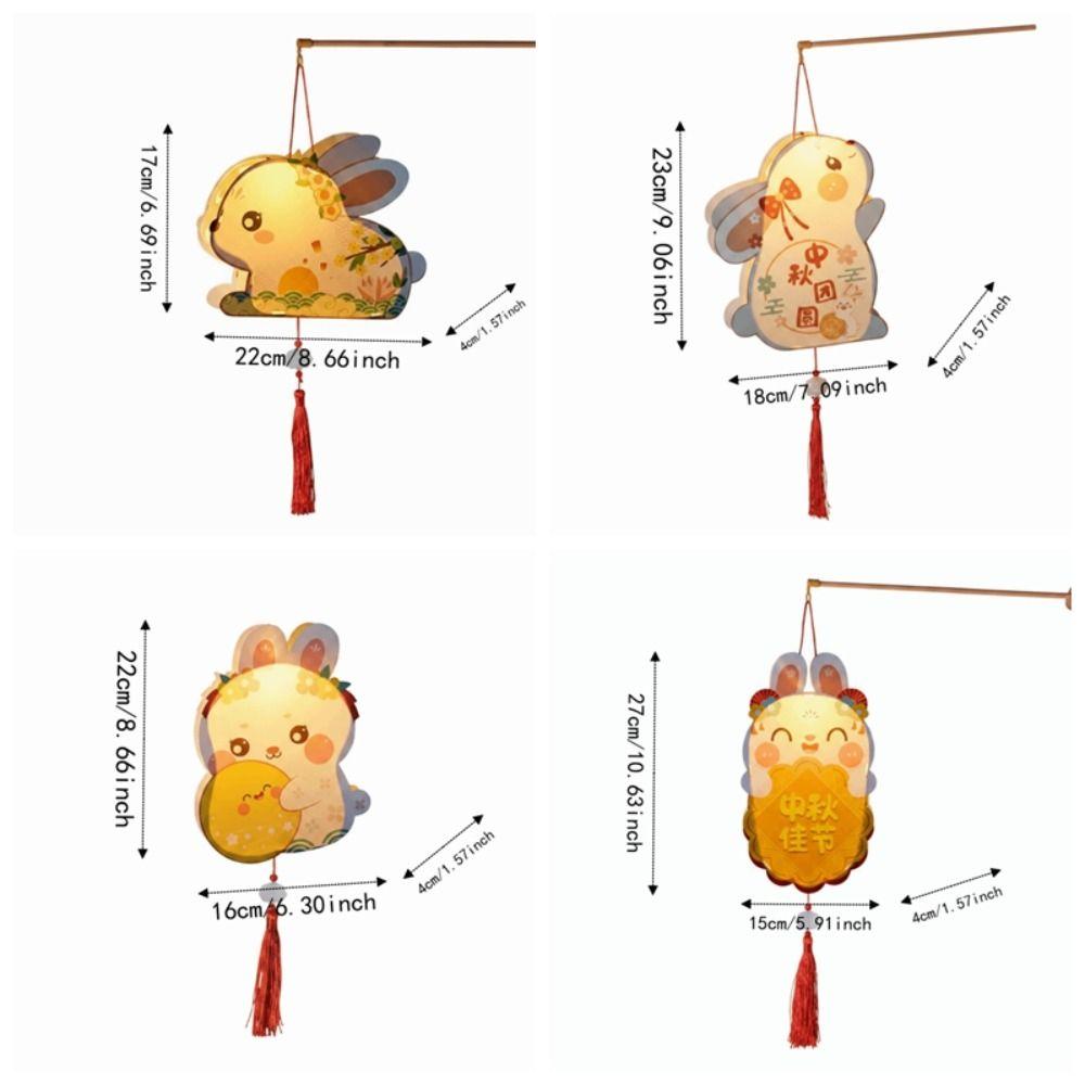 Waterproof PVC Bunny Lamp Warm Light Handheld Light Handmade Kit Rabbit Lantern Dance Show