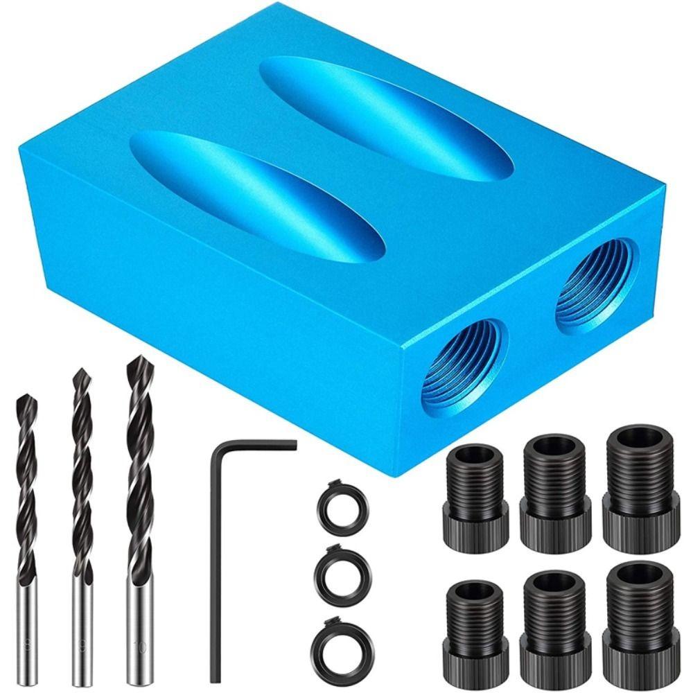 Precision Oblique Hole Locator Adjustable Angle Drill Guide Woodworking Jig Wood Hand Tools