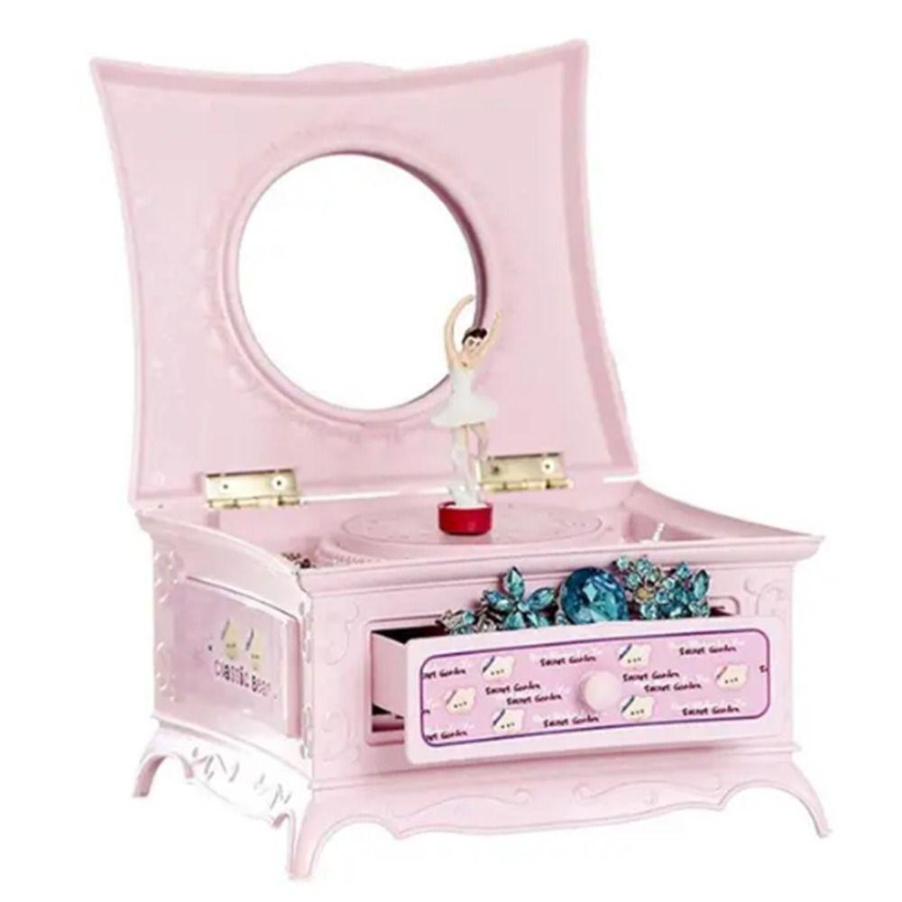 Save Space Ballerina Music Box With Makeup Mirror Jewelry Storage Box  Children