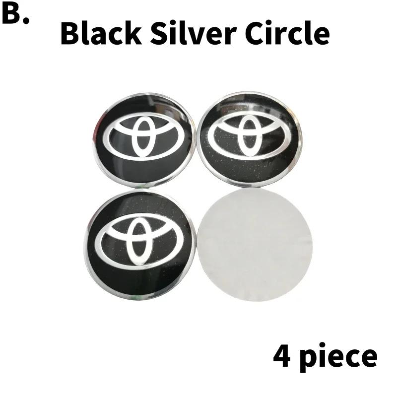 4pcs 56mm Aluminum Alloy logo Wheel Center Hub Cap Badge sticker For Toyota Prado Rav4 Yaris Hilux Prius Corolla Camry Accessory