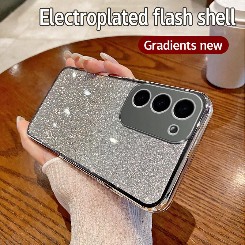 Чехол для Samsung Galaxy S23+ Samsung SM-S916B, SM-S916U, чехол для телефона, блестящий, силикон, мягкий, с покрытием для объектива камеры