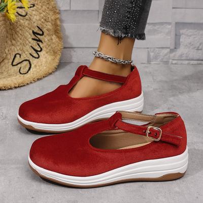 Женские кроссовки большого размера с круглым носком, плоские туфли на толстой подошве, без застежек, для кемпинга, ходьбы в помещении