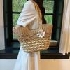 Brand Straw Handbag for Women Hollow Paper Woven Big Tote Summer Beach Bag Ladies Fashion Shoulder Bag Shopper Purse