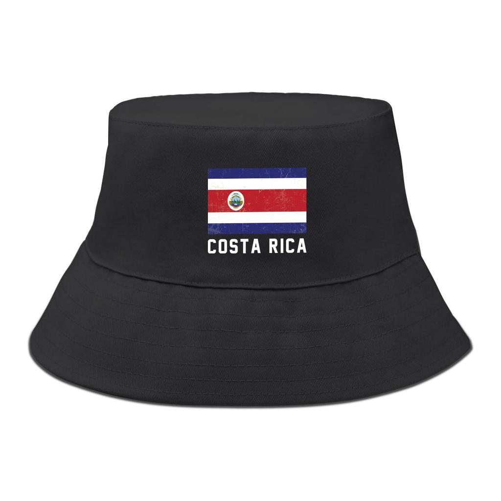 Bucket Hat With Flag of Costa Rica Print , Patriotic Women's Hat Foldable Trendy Fashion Fishing Cap